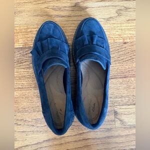 Clarks Blue Suede Loafers Size 7